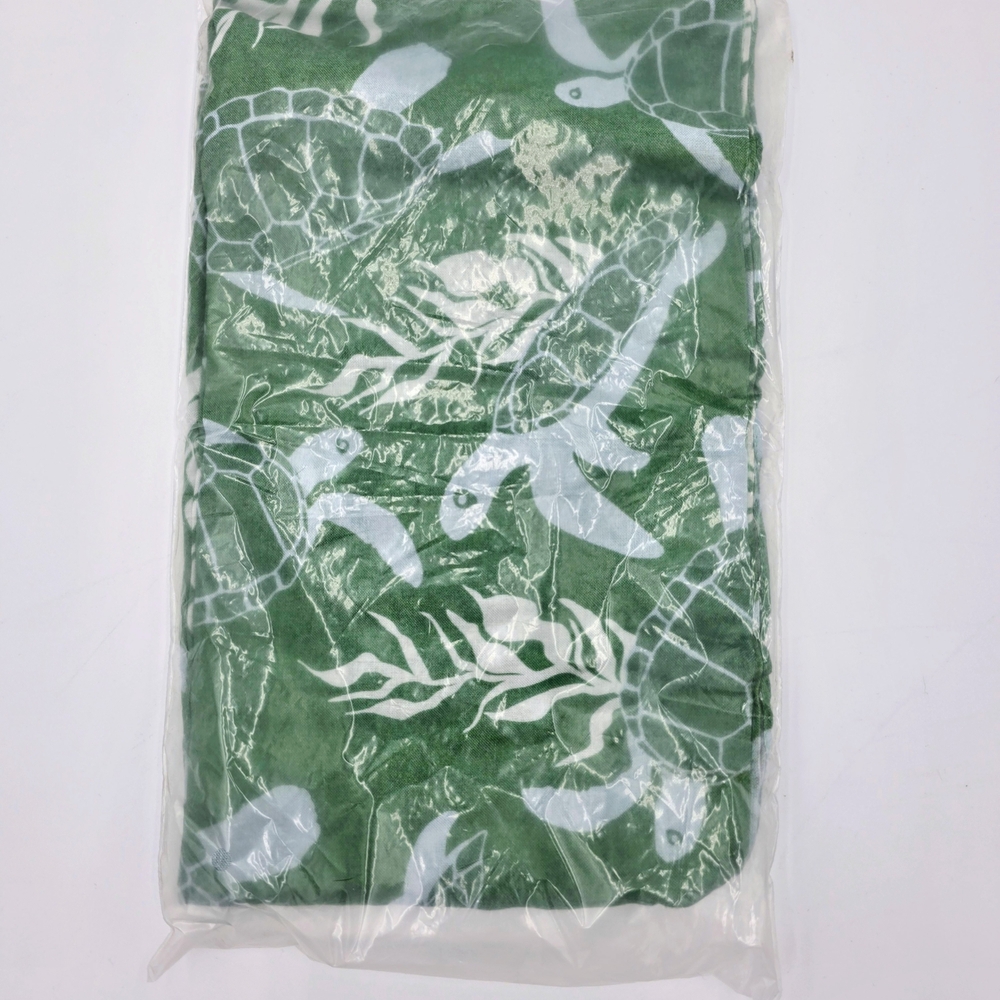 Fused Hawaii Pareo Sarong Green Sea Turtle Print Cover‎ Up Swim Beach Wrap NWT - Picture 6 of 8